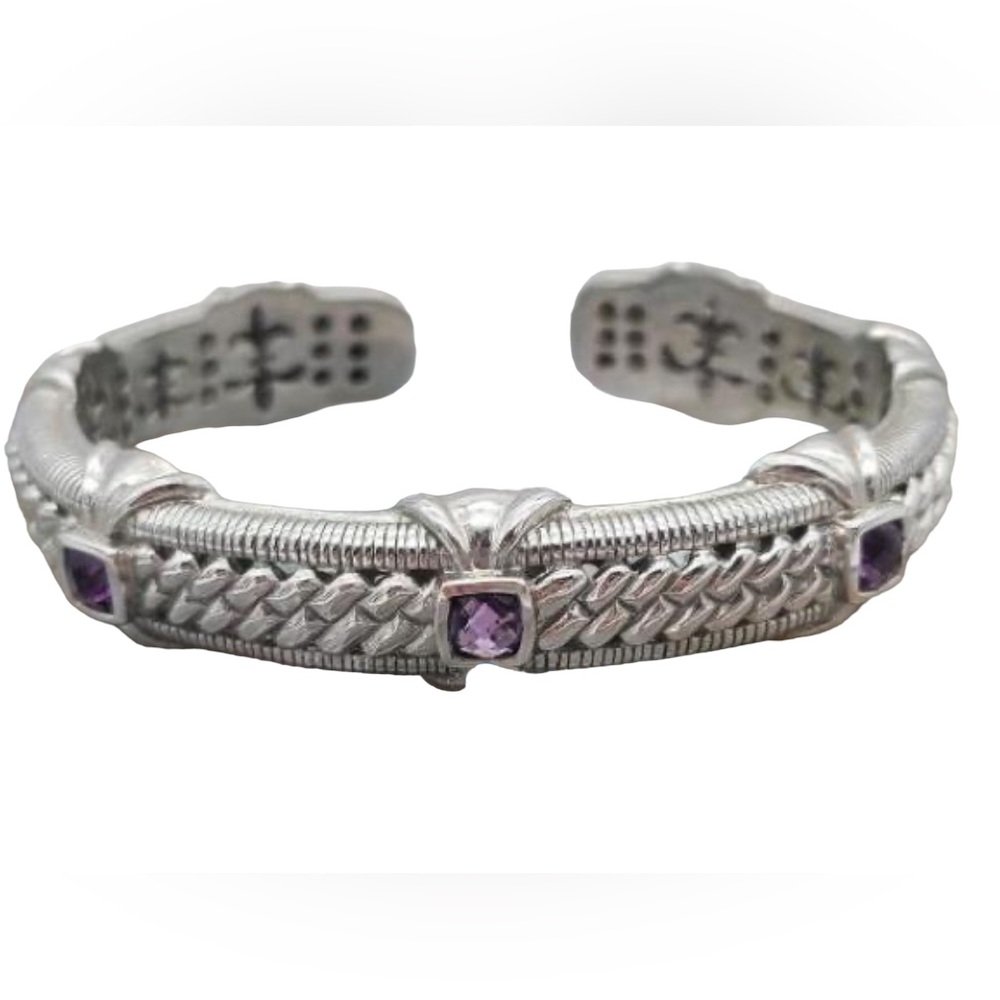 VINTAGE JUDITH RIPKA Sterling Silver Amethyst Bracelet